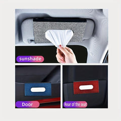 Car Rhinestone Tissue Box Holder Sun Visor Multicolor Paper Box