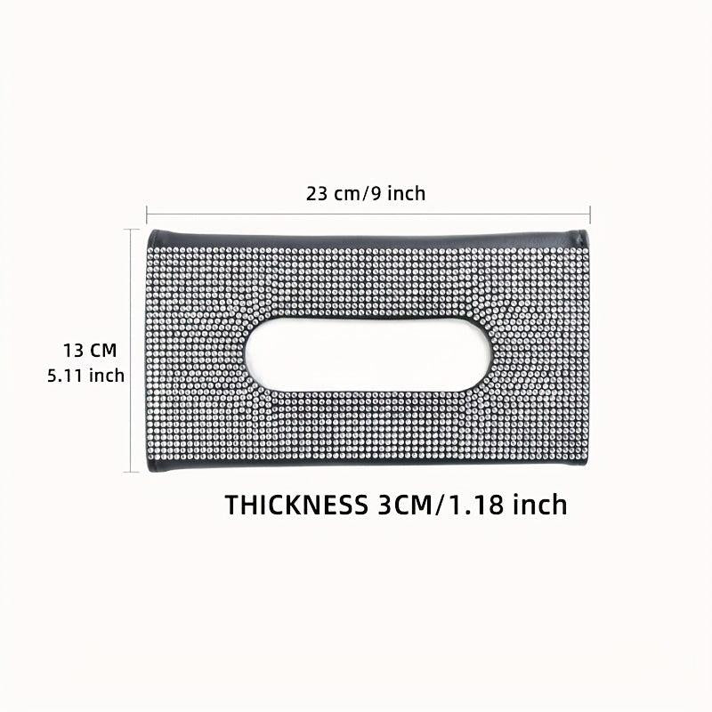 Car Rhinestone Tissue Box Holder Sun Visor Multicolor Paper Box