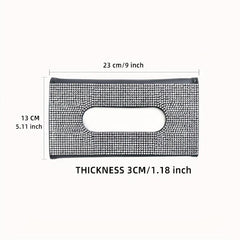 Car Rhinestone Tissue Box Holder Sun Visor Multicolor Paper Box