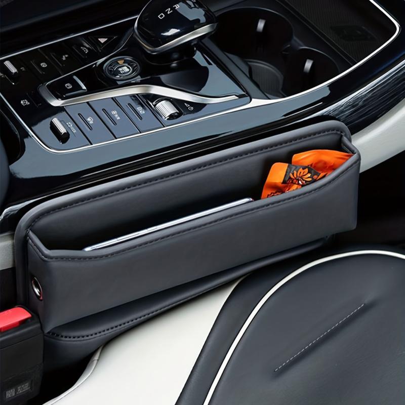 Car Seat Gaps Storage Box PU Leather Universal Car Storage Box