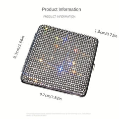 Rhinestone Ladies' Cigarette Case, Ultra-thin Stainless Steel
