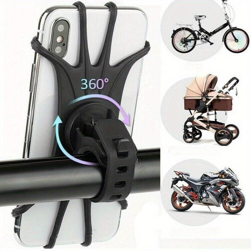 Silicone Bike Phone Holder for 10-16.5 cm Phones - 360 Rotation