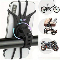 Silicone Bike Phone Holder for 10-16.5 cm Phones - 360 Rotation