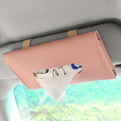 Car Visor Tissue Holder PU Leather Backseat Tissue Case