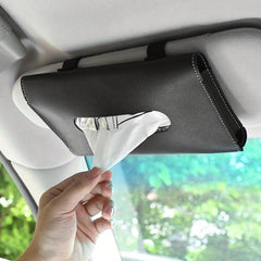 Car Visor Tissue Holder PU Leather Backseat Tissue Case