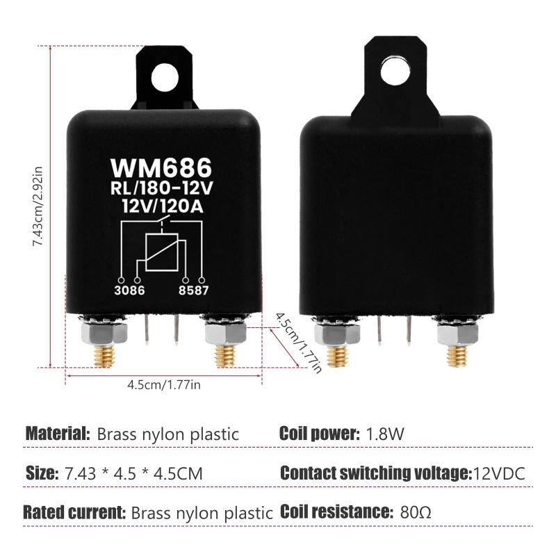 12V 120A High Current Starter Relay Car Accessories