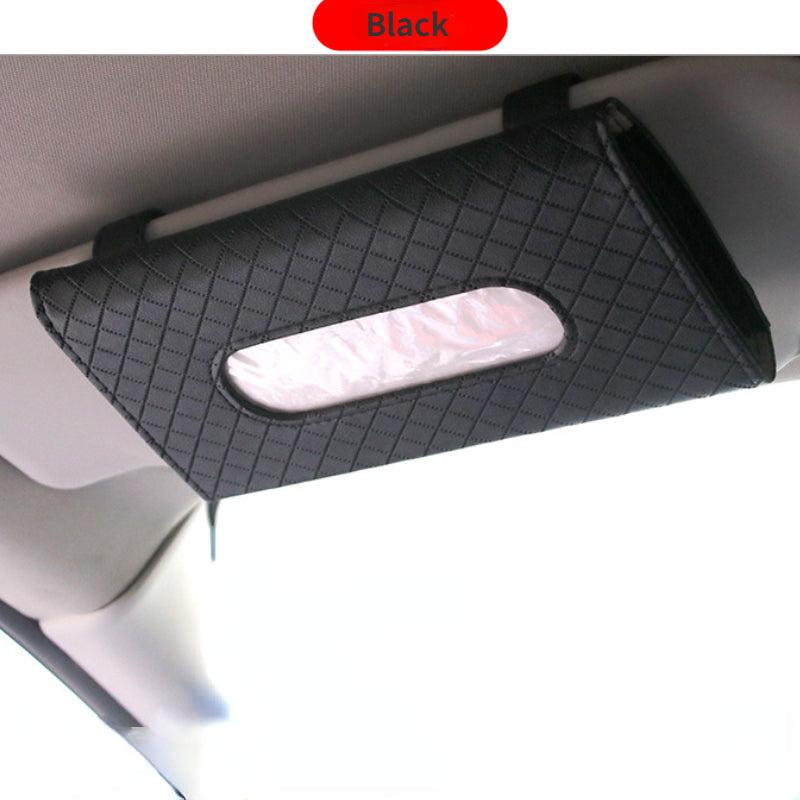 Car Tissue Storage Box Holder PU Leather Paper Container Organizer