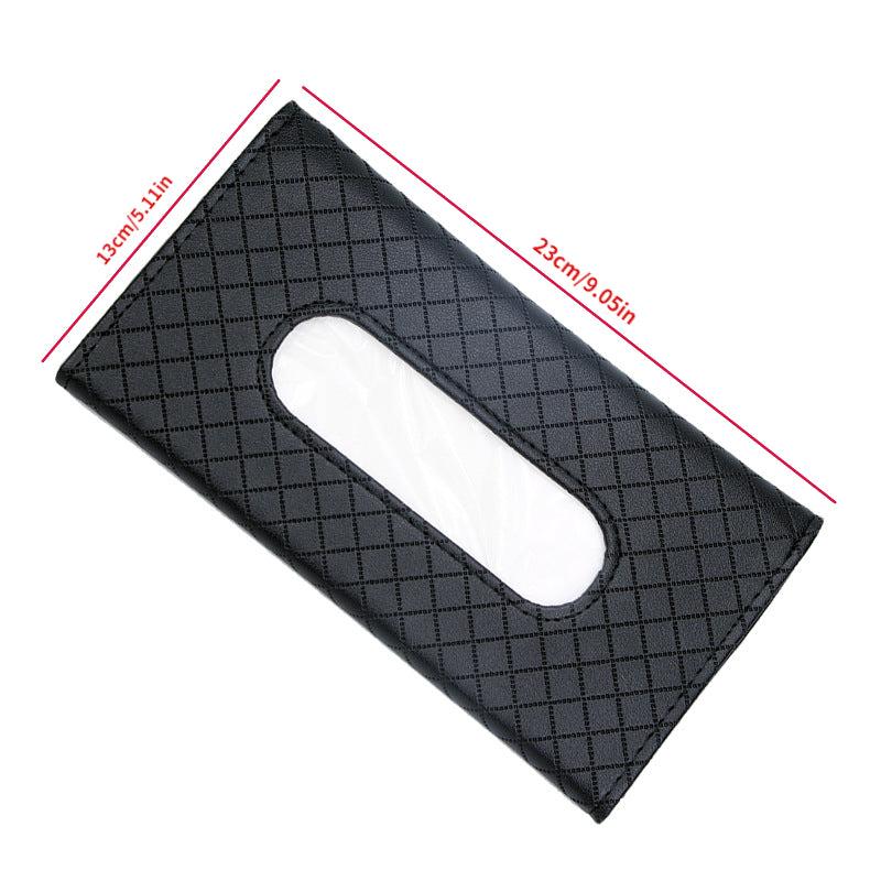 Car Tissue Storage Box Holder PU Leather Paper Container Organizer