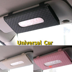 Car Tissue Storage Box Holder PU Leather Paper Container Organizer