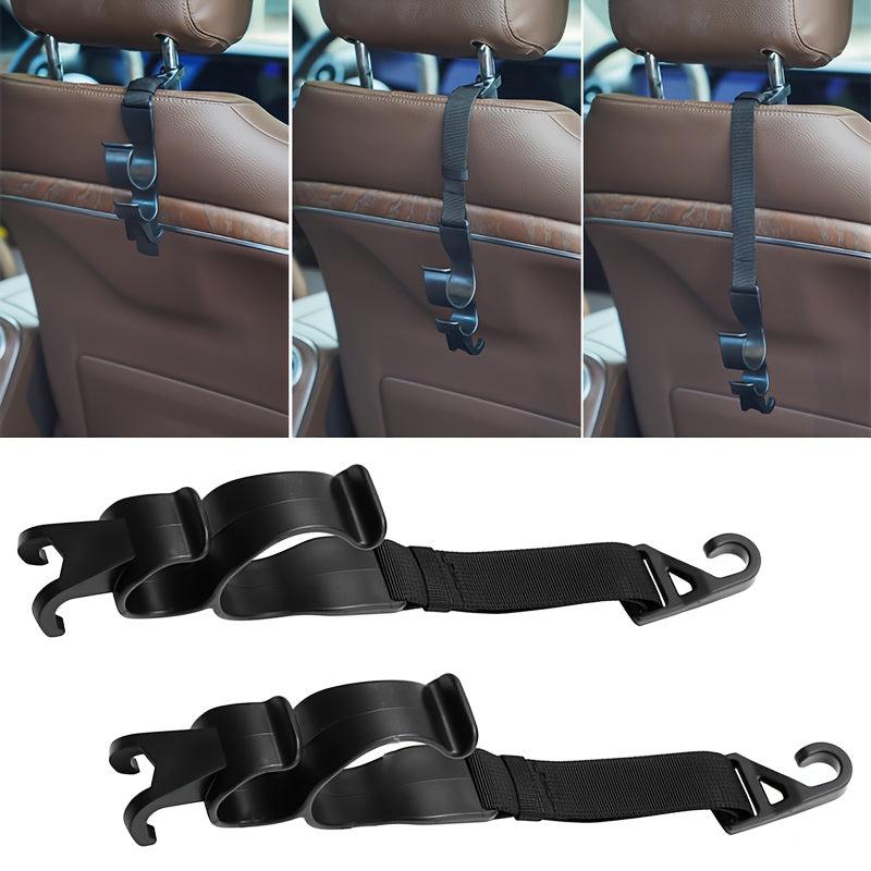 2pcs Car Seat Backrest Hooks Adjustable Back Seat Organizer Headrest Hanging Hoo
