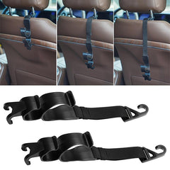 2pcs Car Seat Backrest Hooks Adjustable Back Seat Organizer Headrest Hanging Hoo