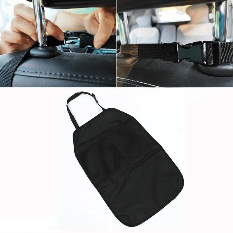 2pcs Car Anti Kick Mat Pad Seat Cover Storage Bags - Protect Kids Seat Bac