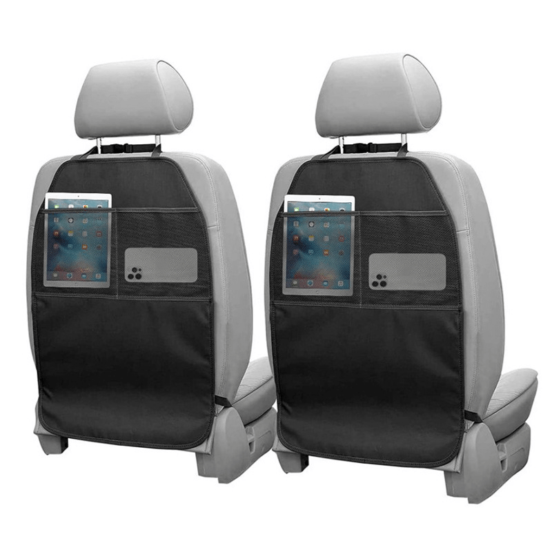 2pcs Car Anti Kick Mat Pad Seat Cover Storage Bags - Protect Kids Seat Bac
