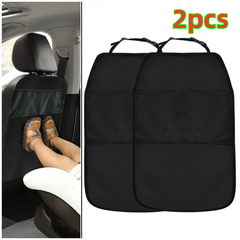 2pcs Car Anti Kick Mat Pad Seat Cover Storage Bags - Protect Kids Seat Bac