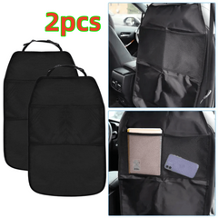 2pcs Car Anti Kick Mat Pad Seat Cover Storage Bags - Protect Kids Seat Bac