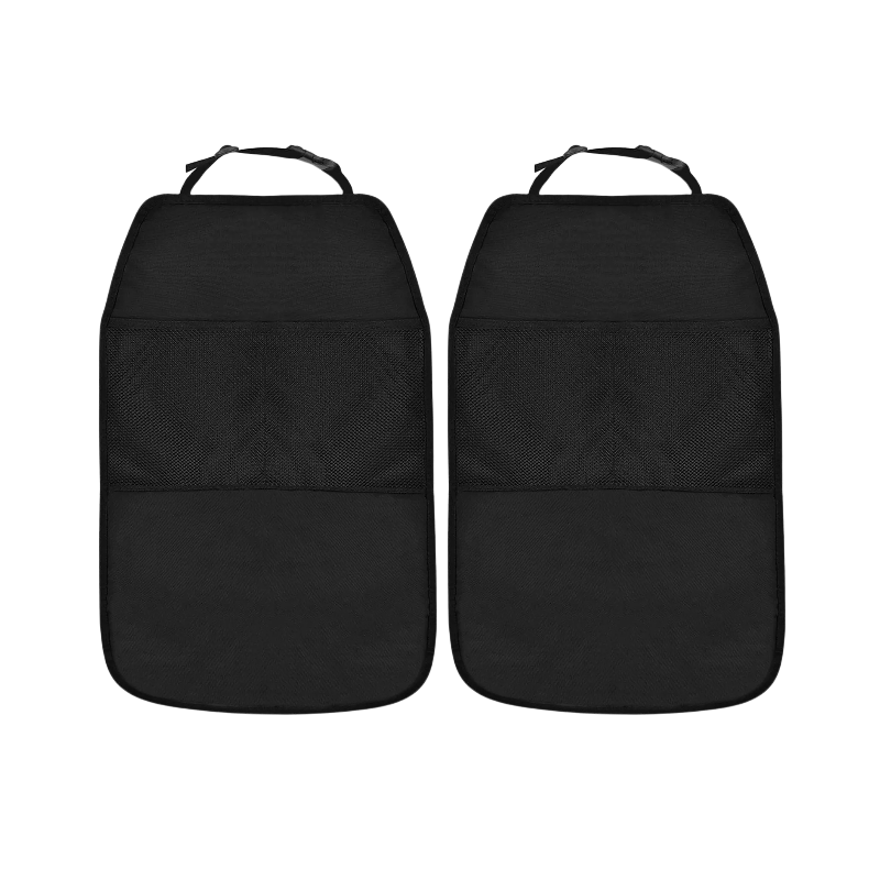 2pcs Car Anti Kick Mat Pad Seat Cover Storage Bags - Protect Kids Seat Bac