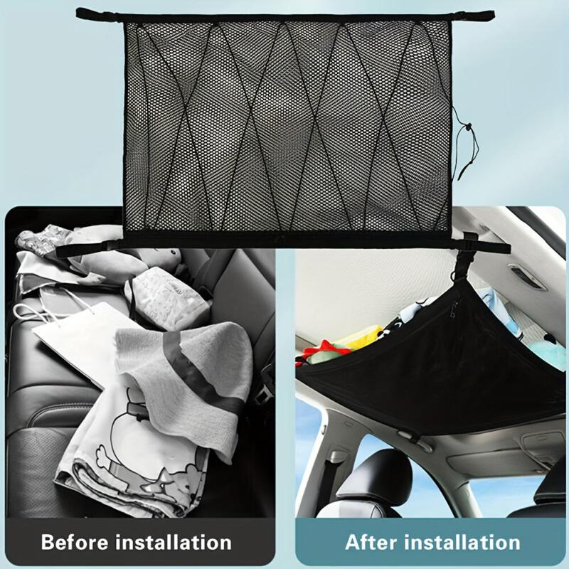 Car Roof Storage Net Double Layer Mesh Cargo Net Pocket SUV Accessories