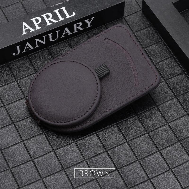 Leather Sunglasses Holder Sun Visor Clips Magnetic Car Eyeglass Hanger