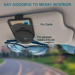 Leather Sunglasses Holder Sun Visor Clips Magnetic Car Eyeglass Hanger