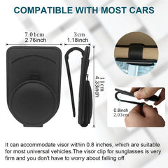 Leather Sunglasses Holder Sun Visor Clips Magnetic Car Eyeglass Hanger