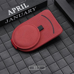 Leather Sunglasses Holder Sun Visor Clips Magnetic Car Eyeglass Hanger