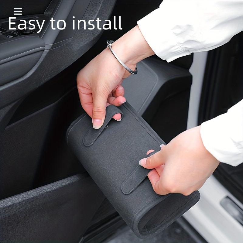 Car Side Door Hanging Storage Box Seat Back Folding Storage Box Trash Can