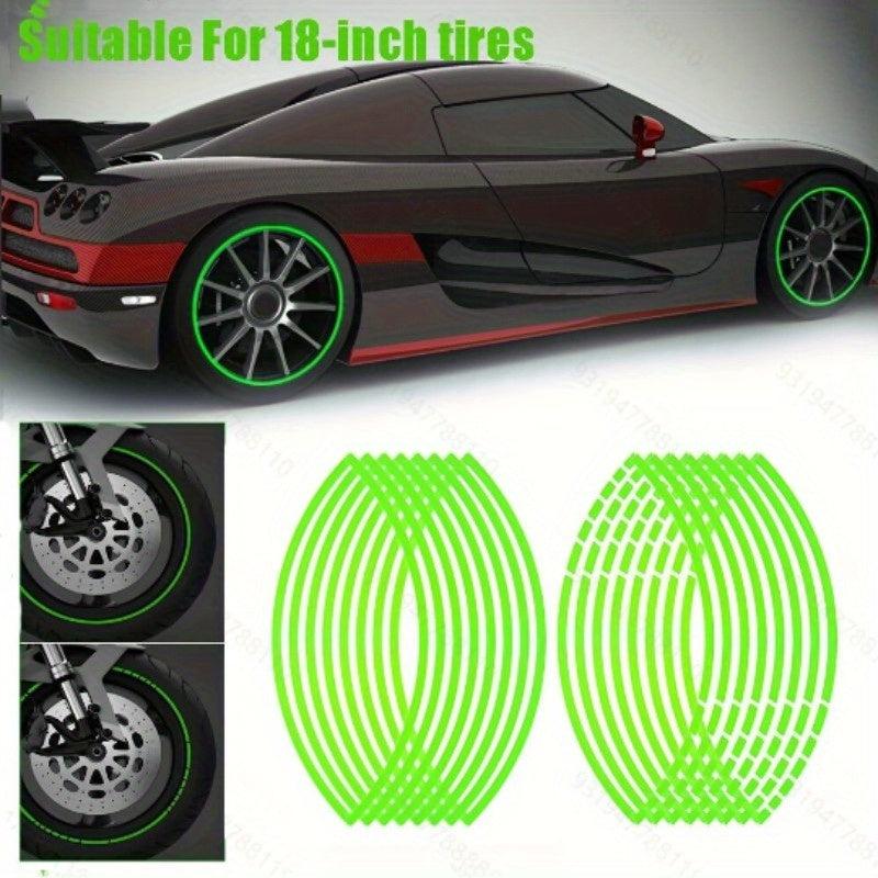 32 Pcs Reflective Wheel Rim Stickers, Enhance Vehicle Look