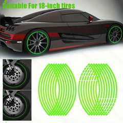 32 Pcs Reflective Wheel Rim Stickers, Enhance Vehicle Look