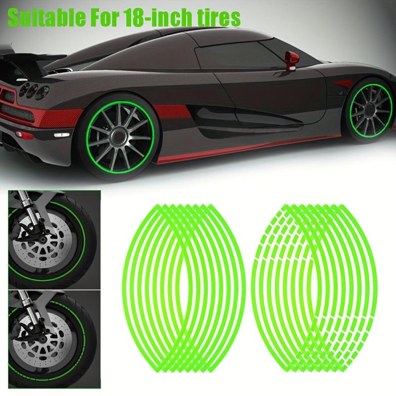 32 Pcs Reflective Wheel Rim Stickers, Enhance Vehicle Look