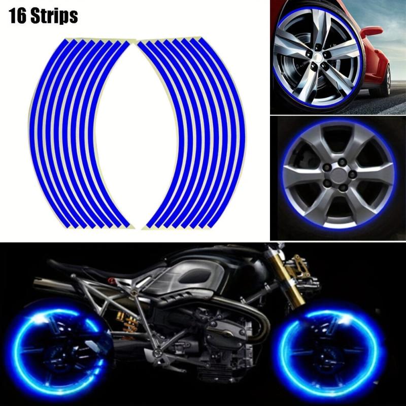 32 Pcs Reflective Wheel Rim Stickers, Enhance Vehicle Look