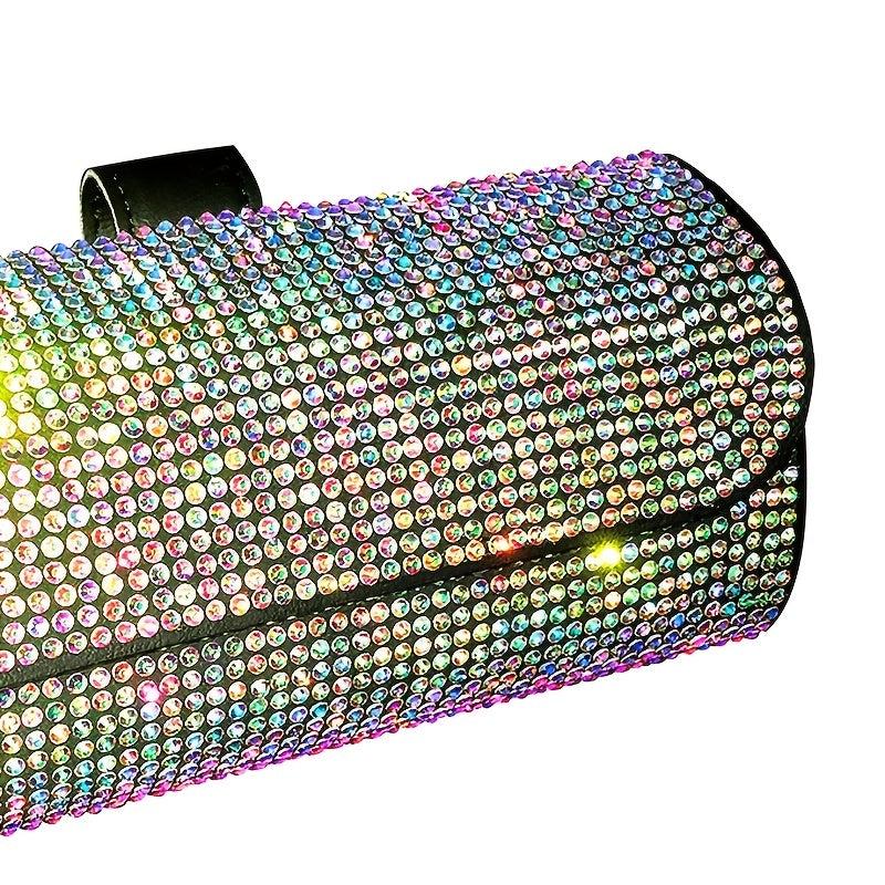 Rhinestone Sunglasses Case Car Visor Organizer