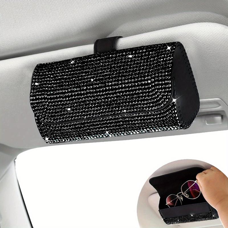 Rhinestone Sunglasses Case Car Visor Organizer