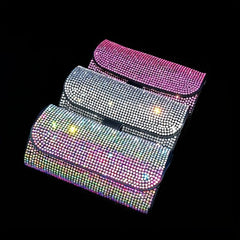 Rhinestone Sunglasses Case Car Visor Organizer