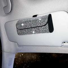 Rhinestone Sunglasses Case Car Visor Organizer