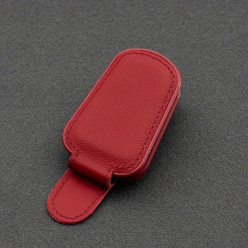 Car Visor Magnetic Leather Eyeglasses Holder