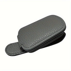 Car Visor Magnetic Leather Eyeglasses Holder
