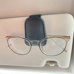 Car Visor Magnetic Leather Eyeglasses Holder