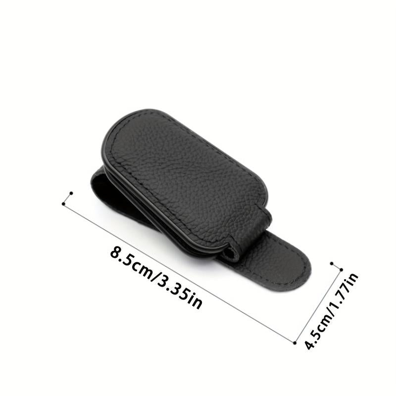 Car Visor Magnetic Leather Eyeglasses Holder