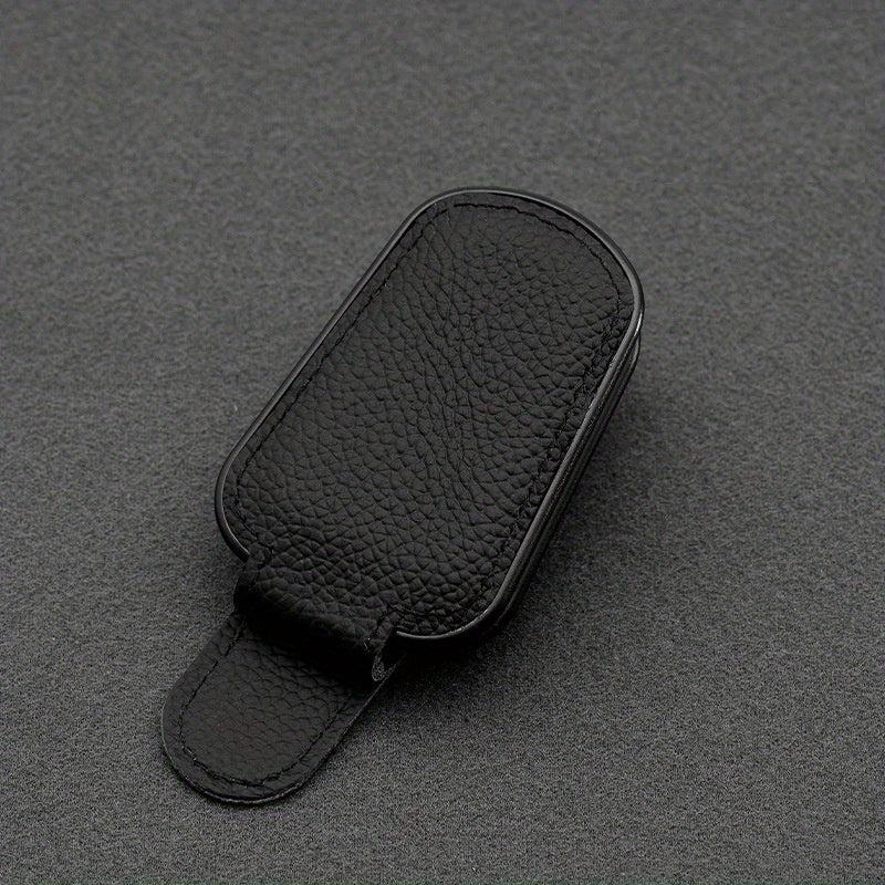 Car Visor Magnetic Leather Eyeglasses Holder