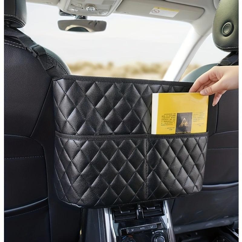 Car Net Pocket Handbag Holder PU Leather Seat Back Organizer For Handbags