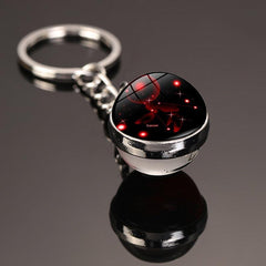 12 Constellations Car Key Ring Starry Sky Luminous Glass Ball Keychain