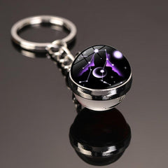 12 Constellations Car Key Ring Starry Sky Luminous Glass Ball Keychain