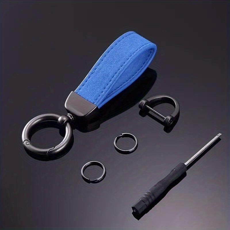 Car Keychain Unisex Leather Key Swivel With Anti Lost D Ring