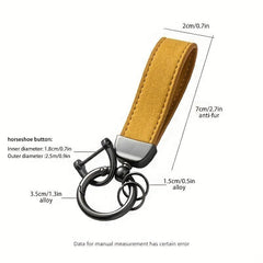 Car Keychain Unisex Leather Key Swivel With Anti Lost D Ring