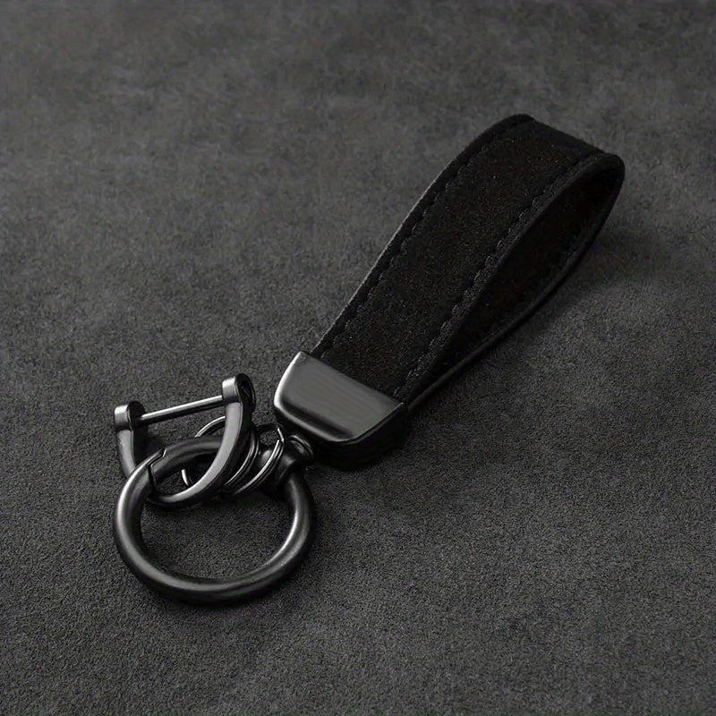 Car Keychain Unisex Leather Key Swivel With Anti Lost D Ring