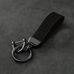 Car Keychain Unisex Leather Key Swivel With Anti Lost D Ring