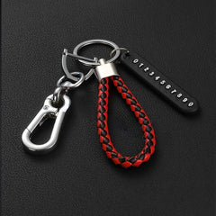 Anti Lost Car Keychain Phone Number Card Keyring Lock Key Ring