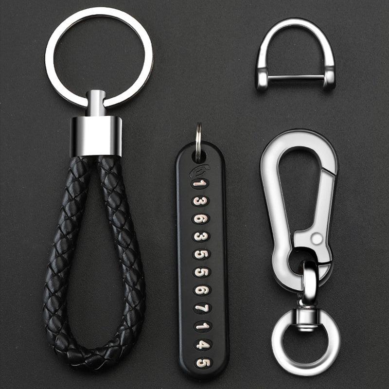Anti Lost Car Keychain Phone Number Card Keyring Lock Key Ring