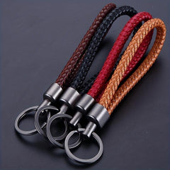 Retro Hand Woven Metal Car Key Chain Anti Loss Buckle