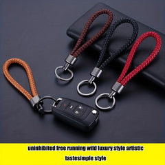 Retro Hand Woven Metal Car Key Chain Anti Loss Buckle